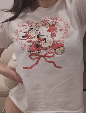 White Tshirt With Mickey And Minnie Mouse Disney